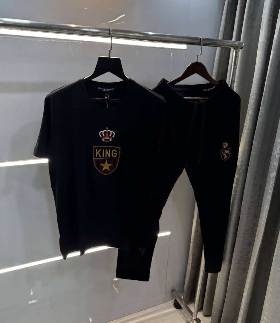 Dolce&Gabban a Black Embroidery Logo Imported Tracksuit With Brand Carry Bag