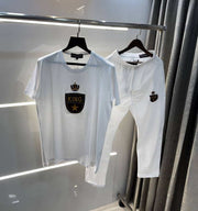 Dolce& Gabbana White Embroidery Logo Imported Tracksuit With Brand Carry Bag