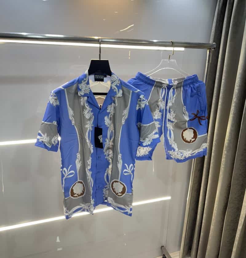 Versac e Couture Blue Printed Imported Cord Set