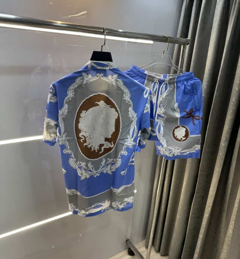 Versac e Couture Blue Printed Imported Cord Set