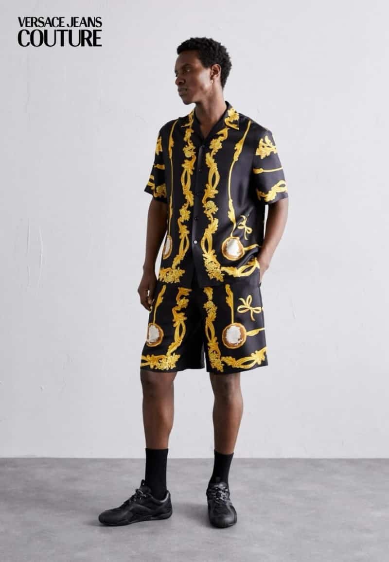 Versac e Couture Black Printed Imported Cord Set