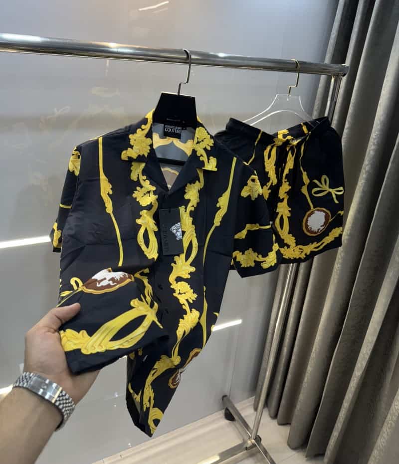 Versac e Couture Black Printed Imported Cord Set