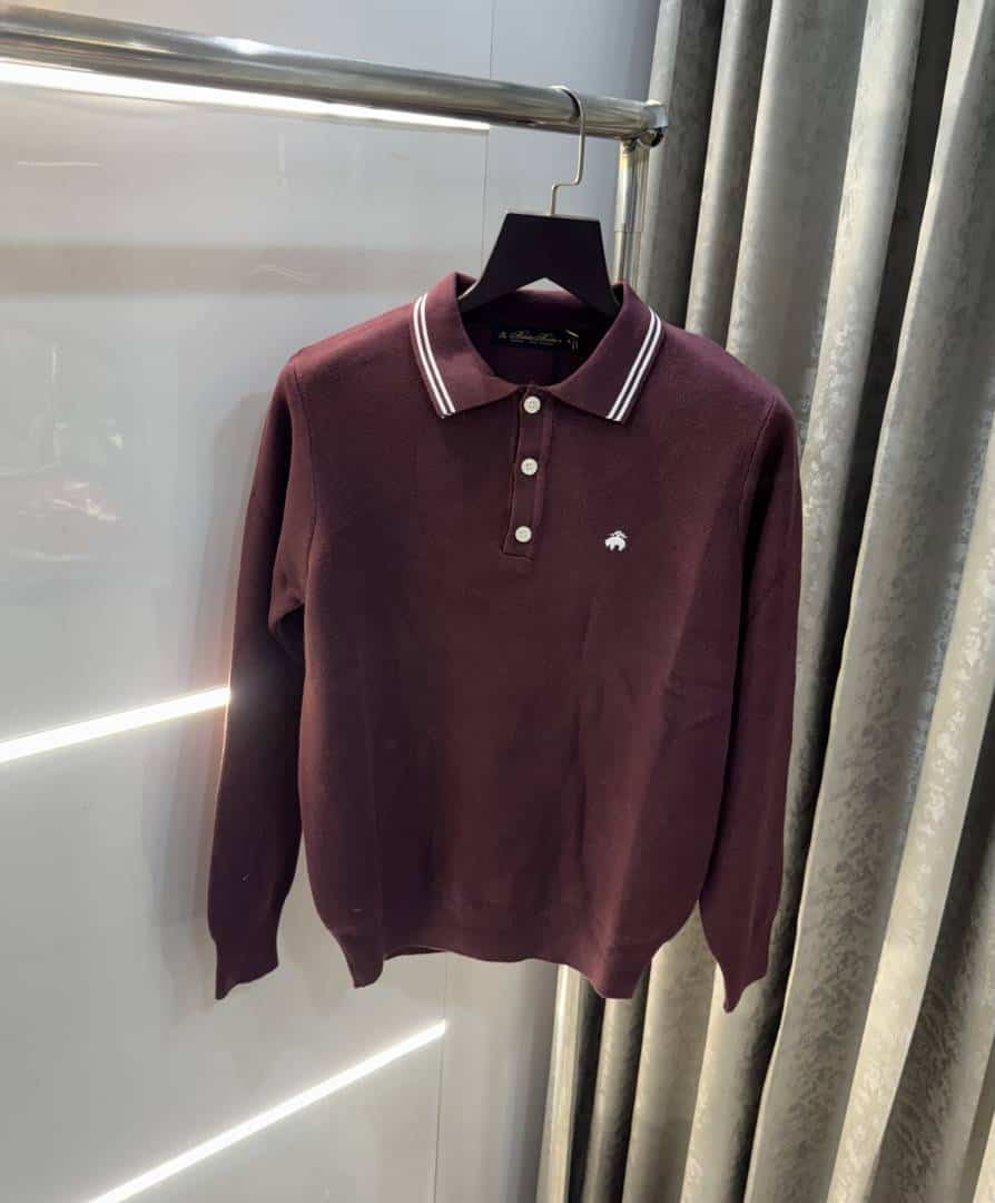 Brooks Brother Wine Premium Knitted Pull Over