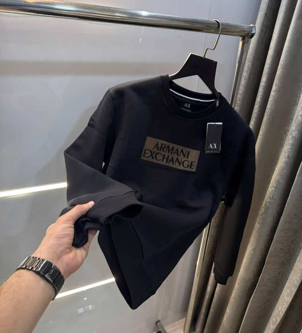 Arman i Exchange Black Logo Print Premium Sweatshirt