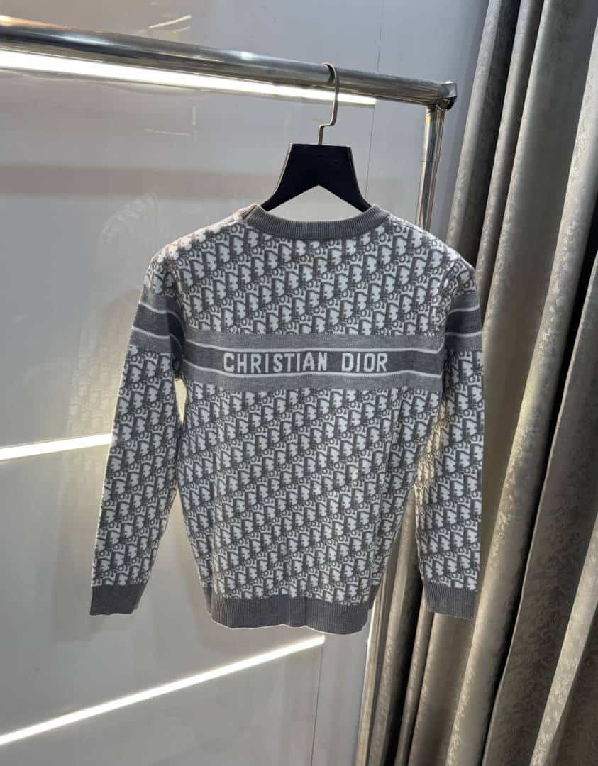 Christian Dio r Grey Knitted Imported Pull Over
