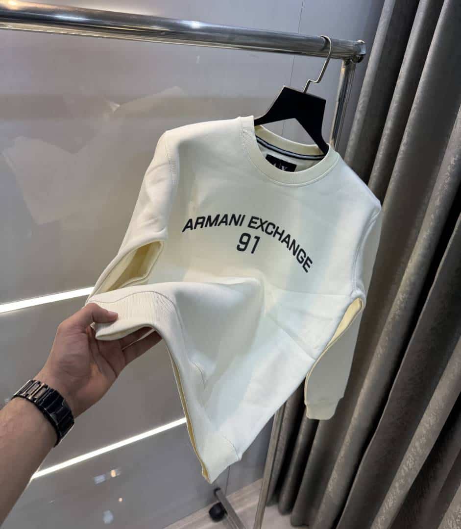 Arman i E....x!!change Cream Logo Work Premium Sweatshirt
