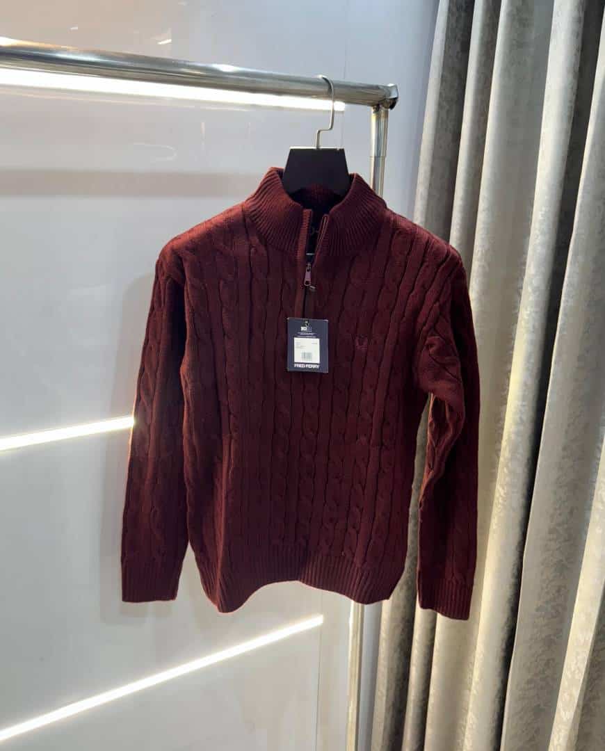 Fredperry Wine Knitted Premium Pull Over