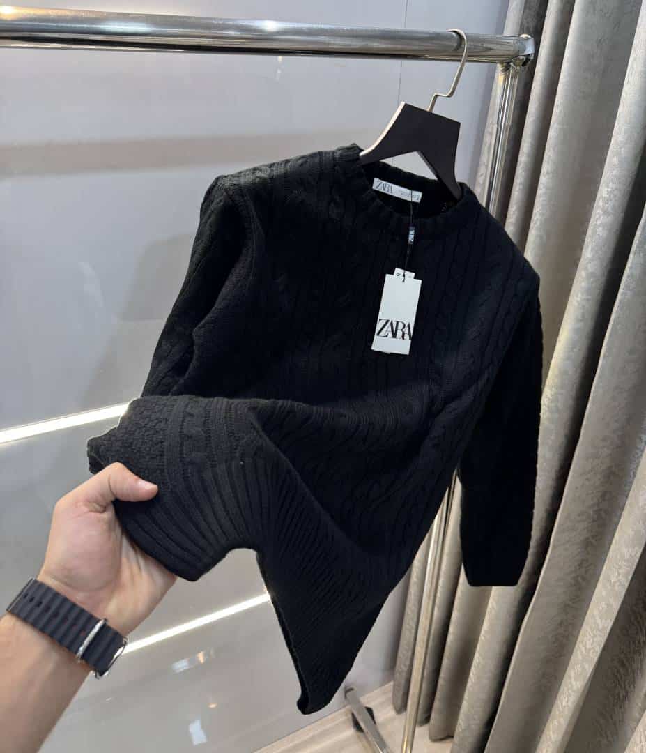 Zar a Black Knitted Premium Pull Over