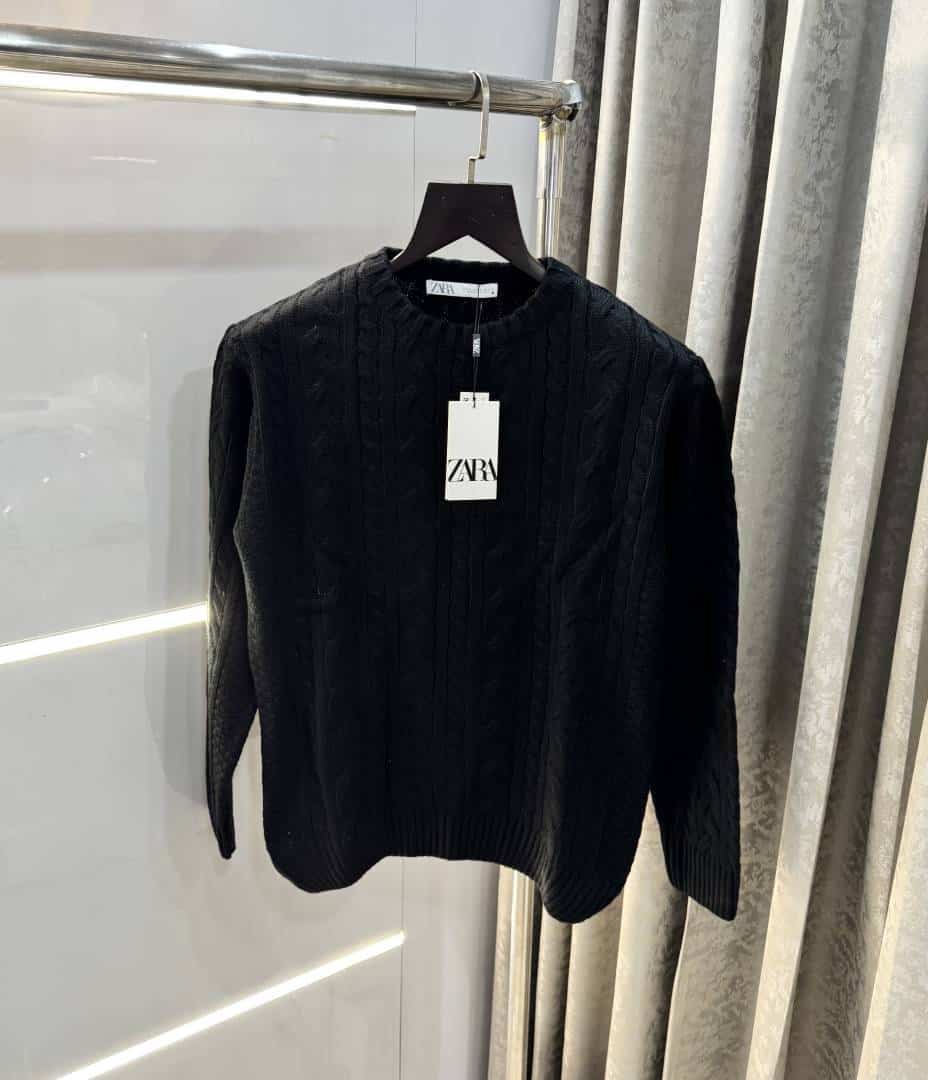 Zar a Black Knitted Premium Pull Over