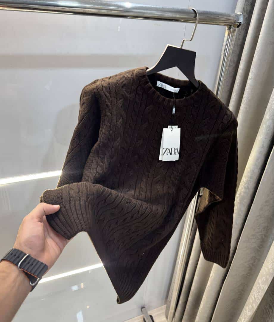 Zar a Brown Knitted Premium Pull Over