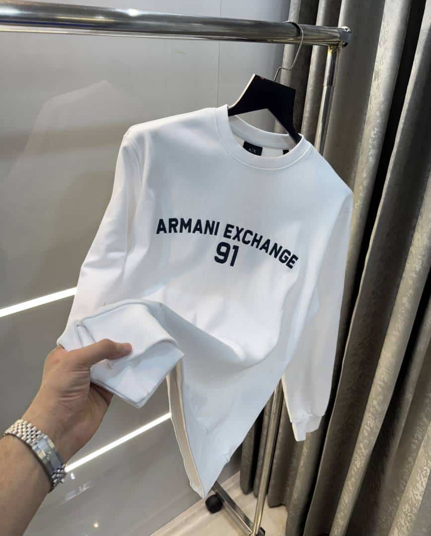Arman i E_xchange White Embroidery Logo Imported Premium Sweatshirt