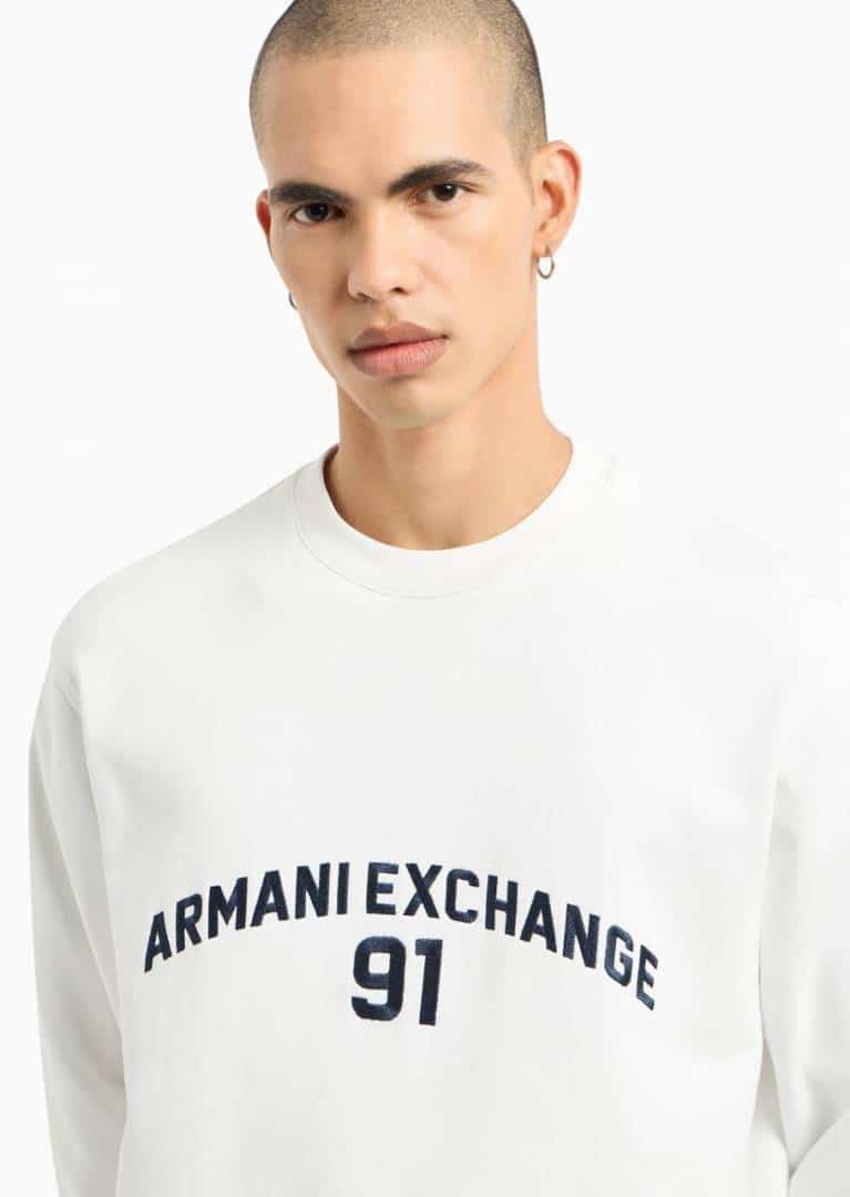 Arman i E_xchange White Embroidery Logo Imported Premium Sweatshirt