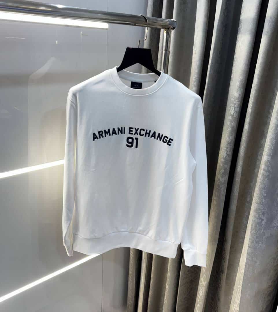 Arman i E_xchange White Embroidery Logo Imported Premium Sweatshirt