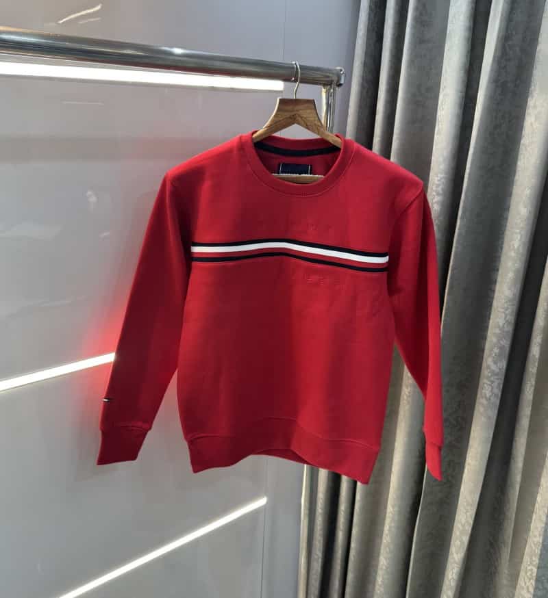 Tomm y Hilfiger Red Embroidery Logo Premium Sweatshirt
