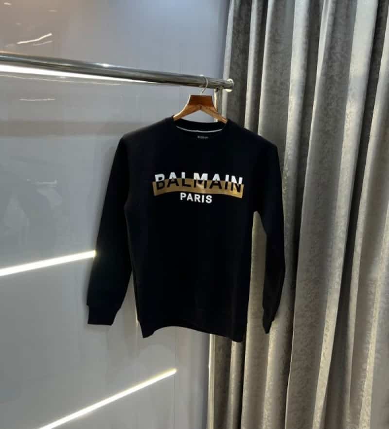 Balmai n Paris Black Logo Print Premium Sweatshirt