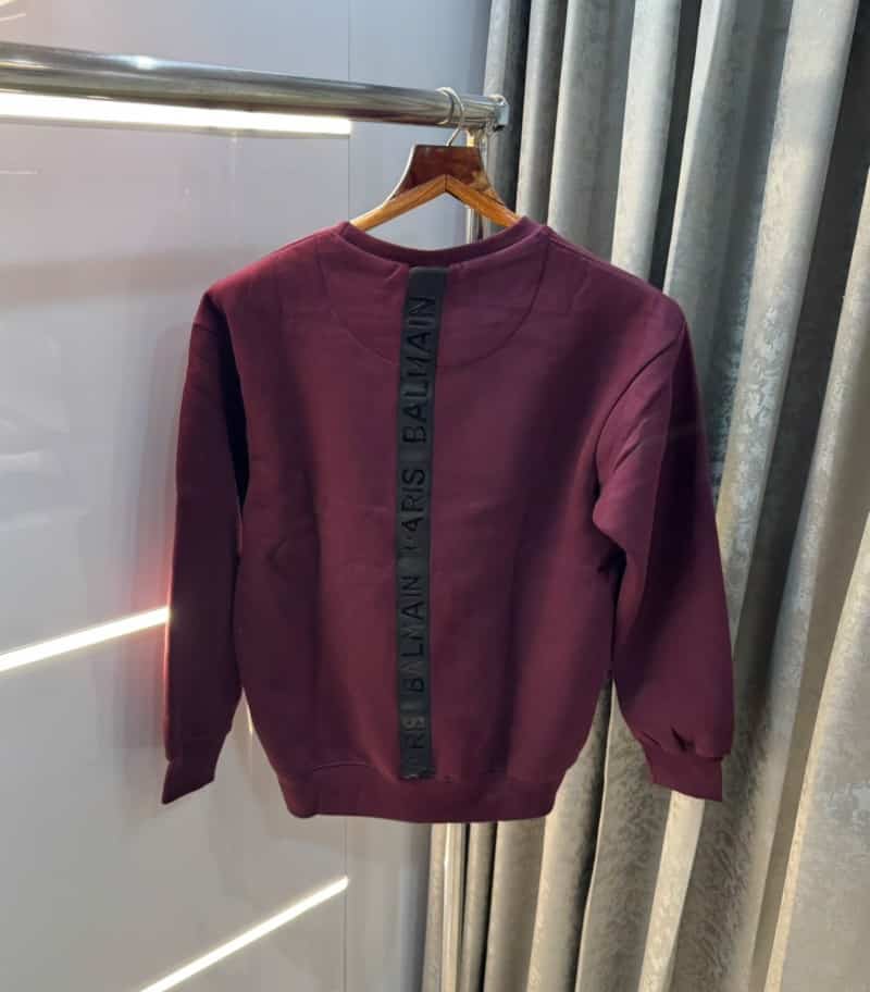 Balmai n Paris Wine Logo Work Imported Sweatshirt