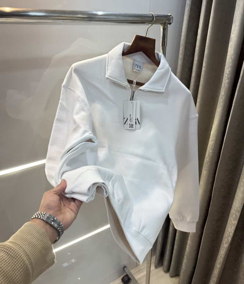 Zar a White Premium Classic Sweatshirt