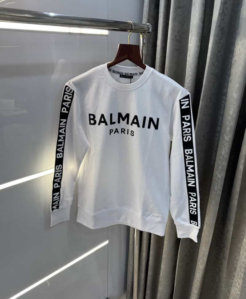 Balmai n Paris White Logo Work Imported Sweatshirt