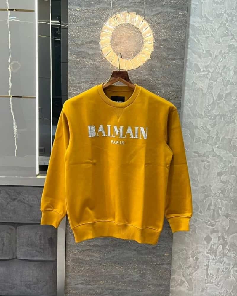 Balmai n Paris Mustard Logo Print Premium Sweatshirt