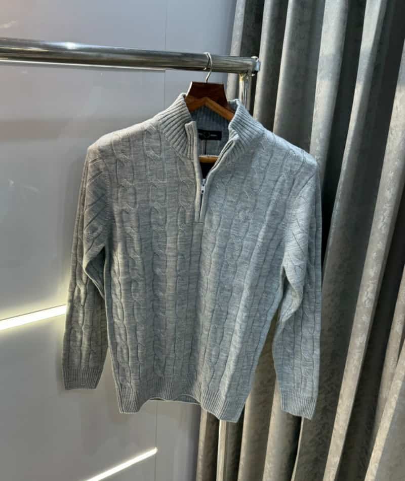 Fredperry Grey Knitted Premium Pull Over