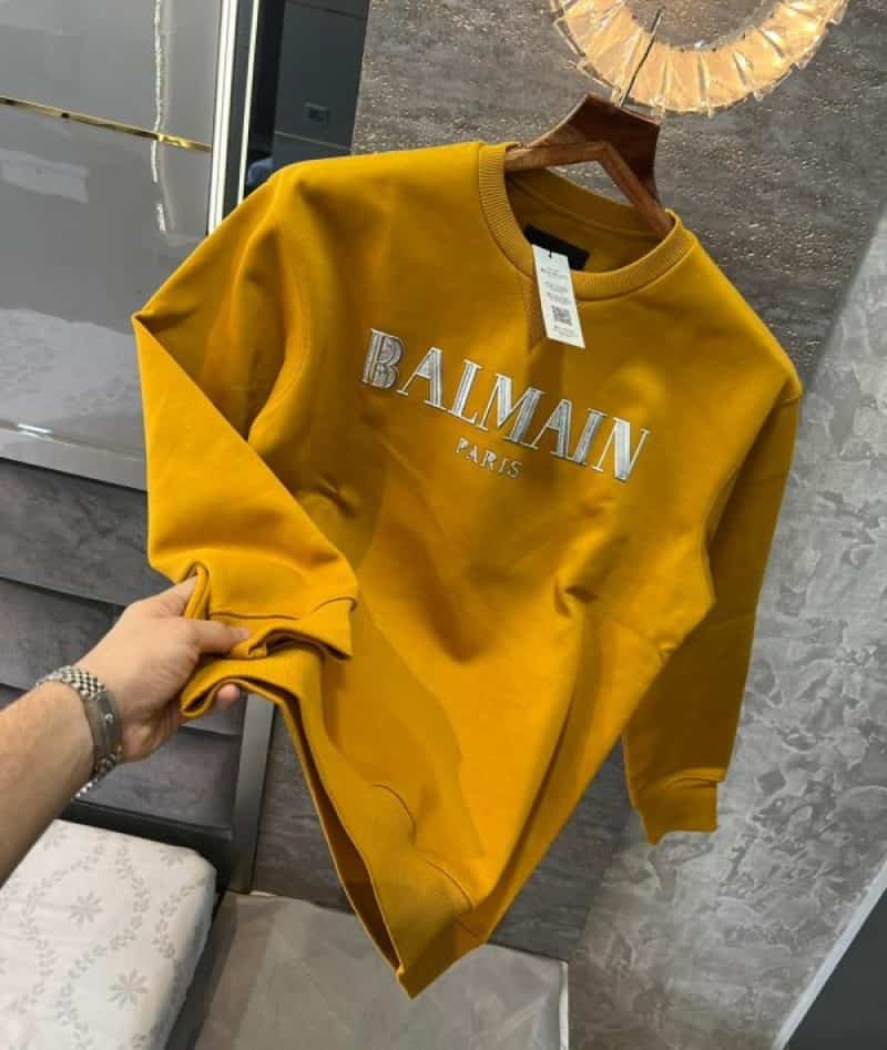Balmai n Paris Mustard Logo Print Premium Sweatshirt