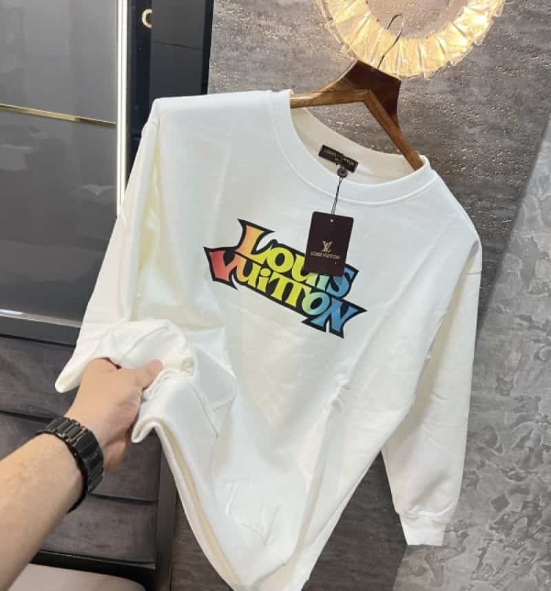 Loui s Vuitton White Logo Print Imported Sweatshirt