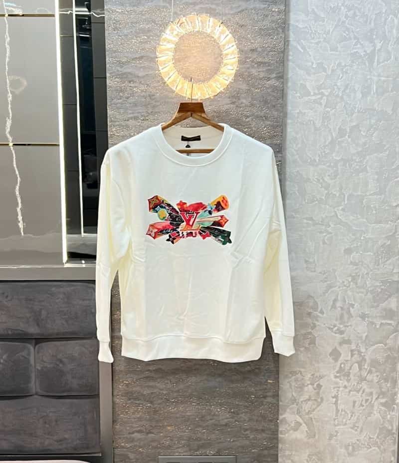 Louis Vuitto n White Logo Print Imported Pull Over
