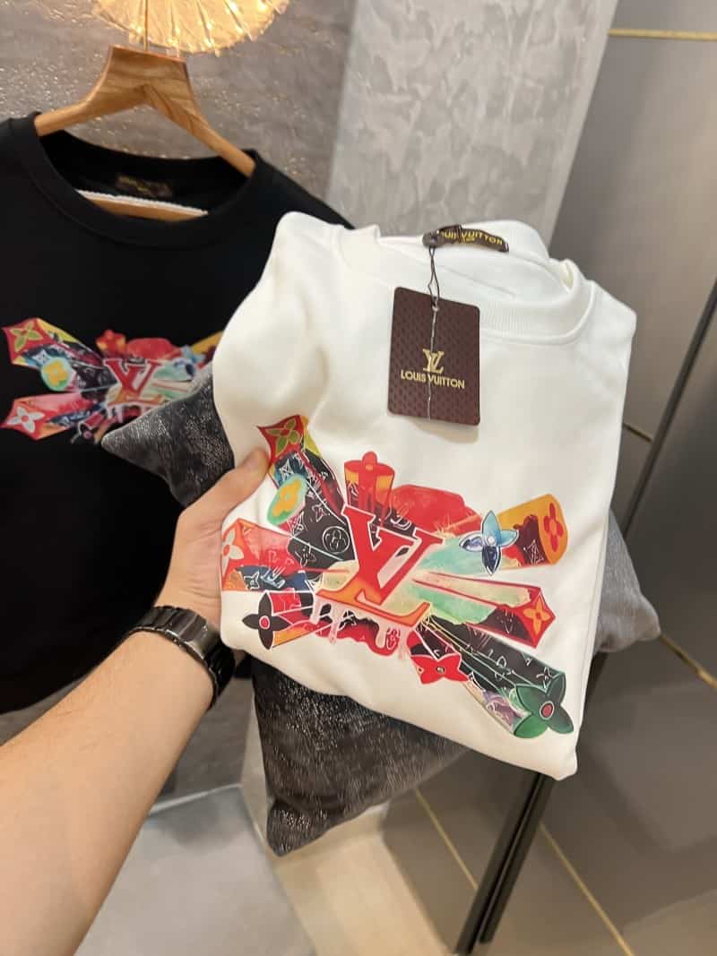 Louis Vuitto n White Logo Print Imported Pull Over