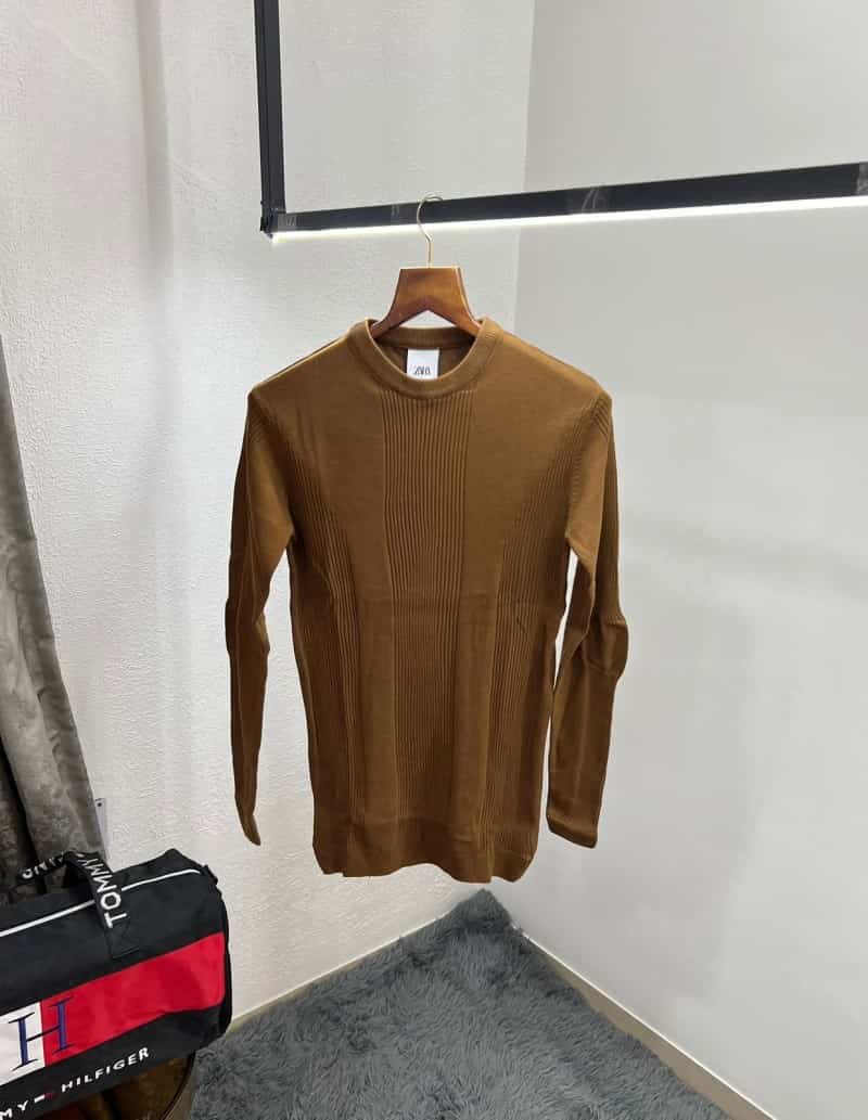 Zar a Brown Knitted Premium Classic Pull Over