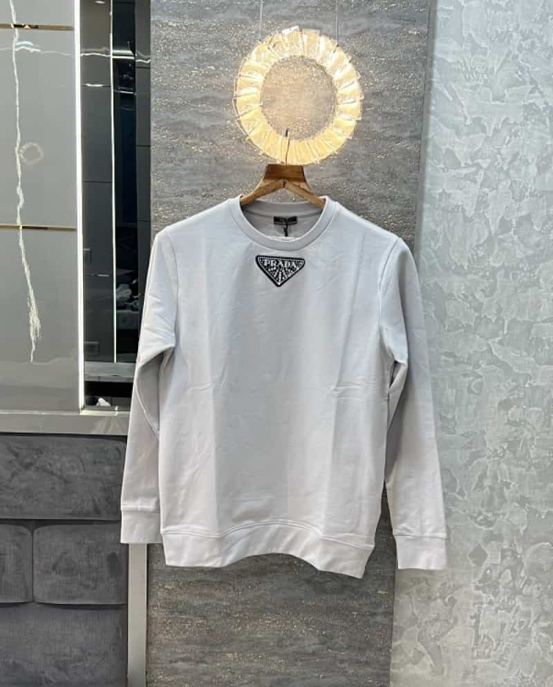 Prad a Milano Grey Designer Logo Imported Pull Over
