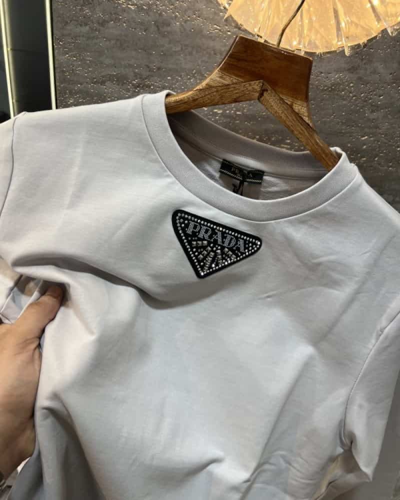 Prad a Milano Grey Designer Logo Imported Pull Over