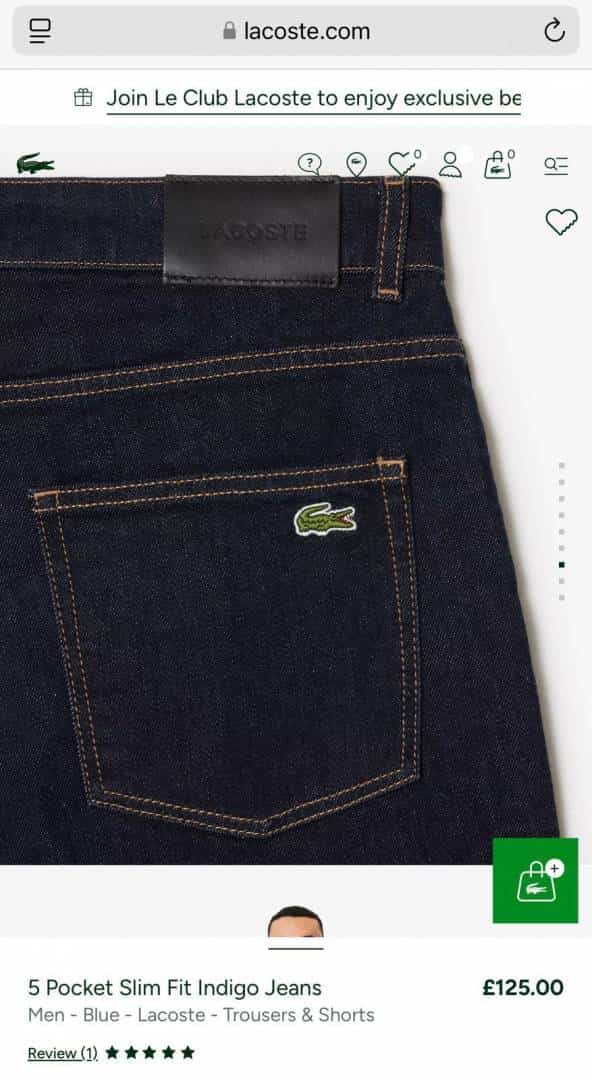 Lacost e Navy Blue raw Imported Hyperflex.. Denim