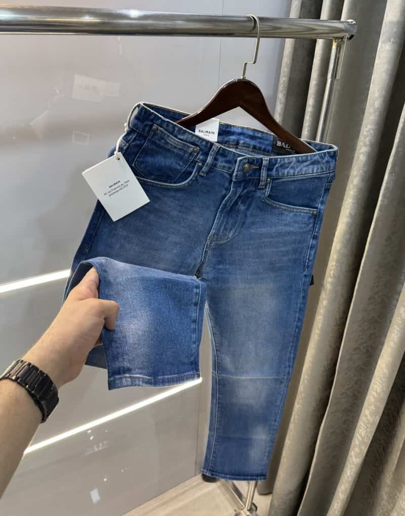 Balmai n Paris Mid Blue Pocket Logo Imported Denim