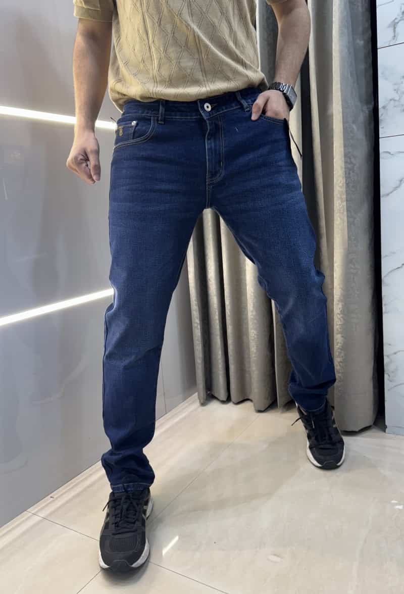 Burberr y Dark Blue Pocket Embroidery Imported Denim