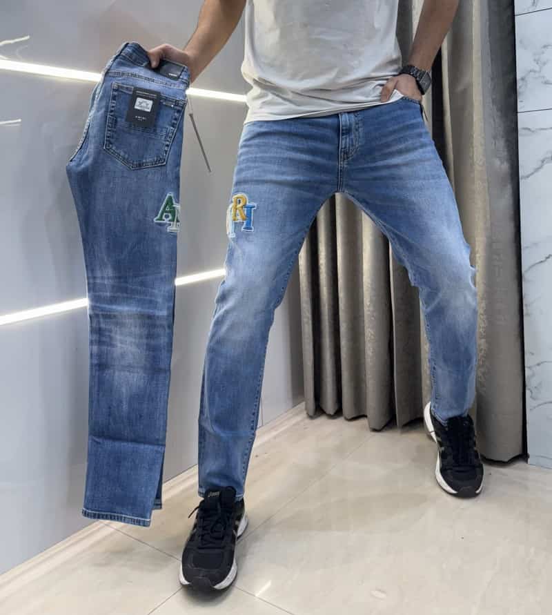 Amir i Vintage Shade Embroidery Work Imported Hyperflex.. Denim