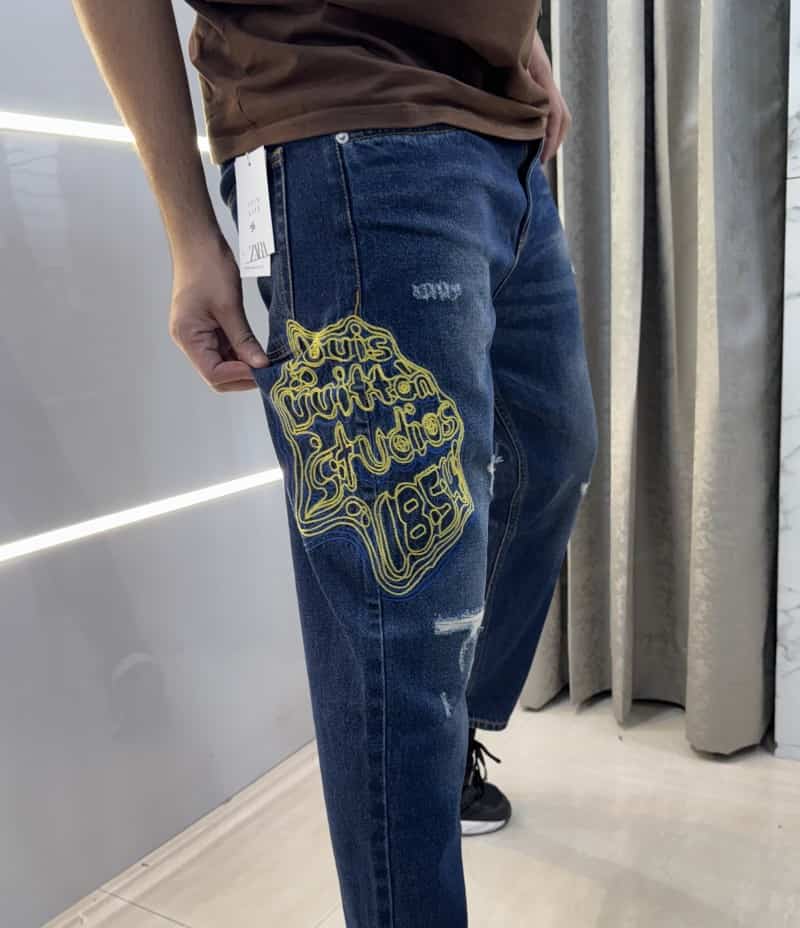 Zar a Greenish Designer Premium Ripped Denim