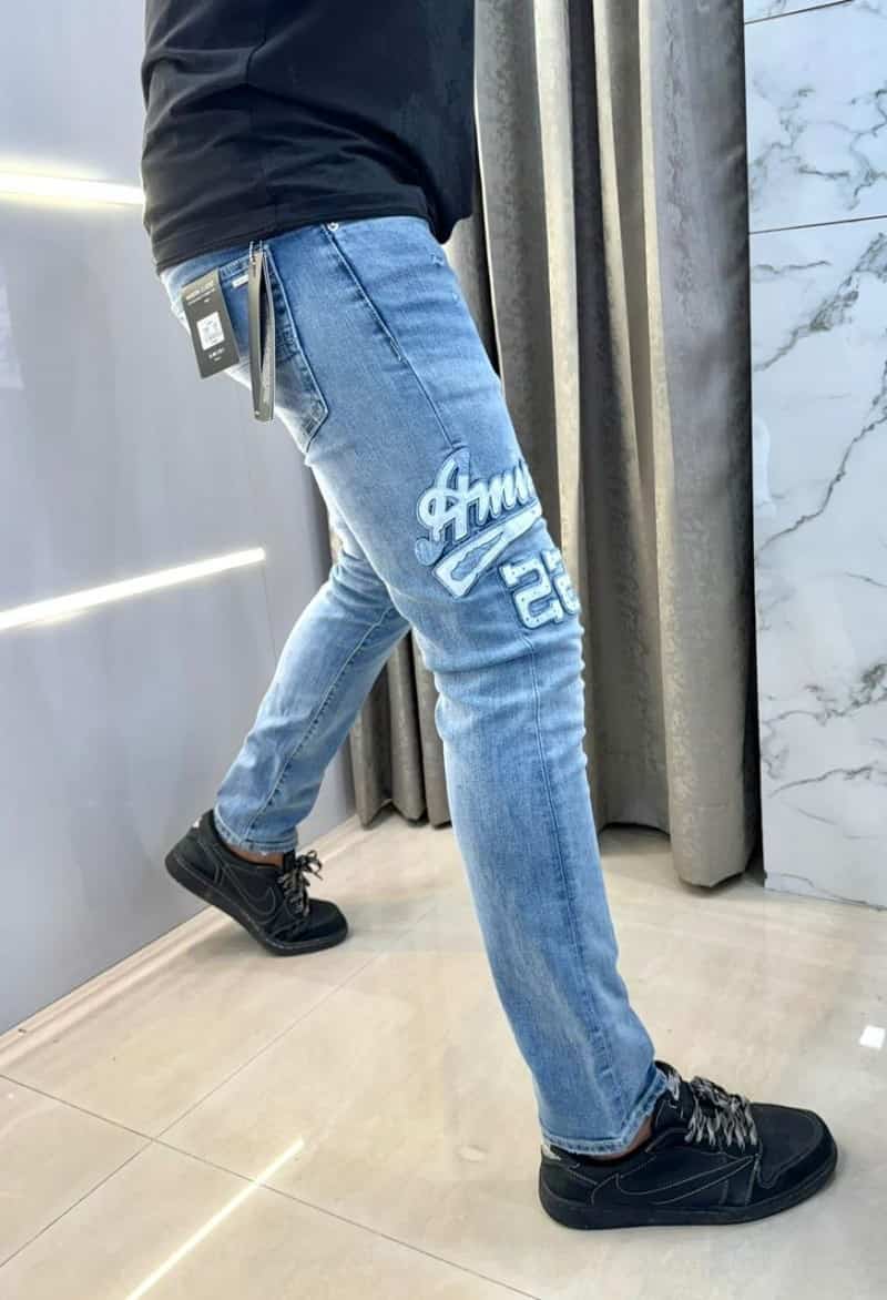 Amir i Sky Blue Embroidery Work Imported HyperfleX.. Denim