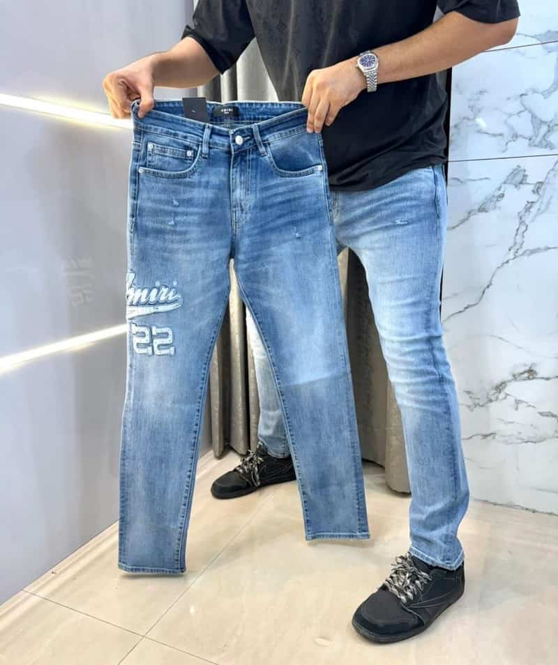Amir i Sky Blue Embroidery Work Imported HyperfleX.. Denim