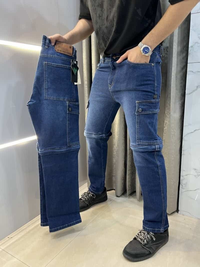 G - star Raw Blue Imported Cargo Denim With Convertable Shorts