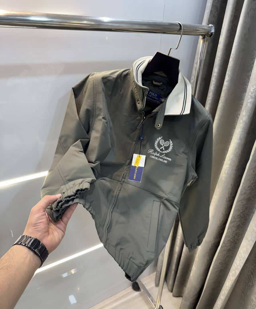Ralp h Lauren Grey Tennis Club Edition Imported Premium Bomber Jacket