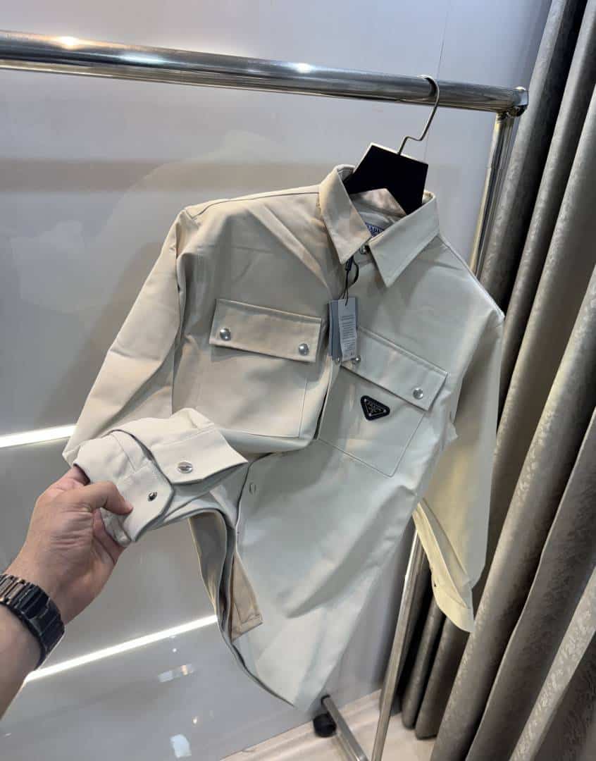 Prad a Milano Cream Steel Logo Premium Shacket
