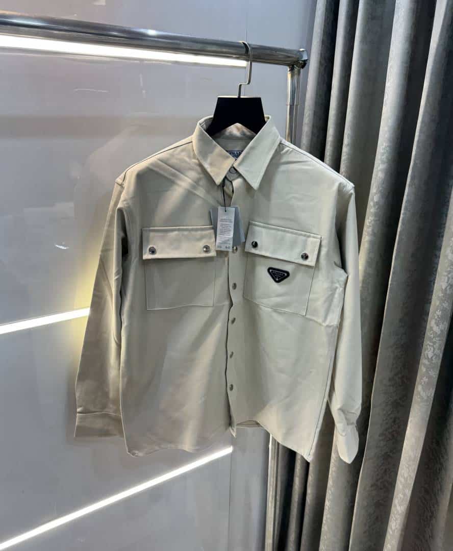 Prad a Milano Cream Steel Logo Premium Shacket