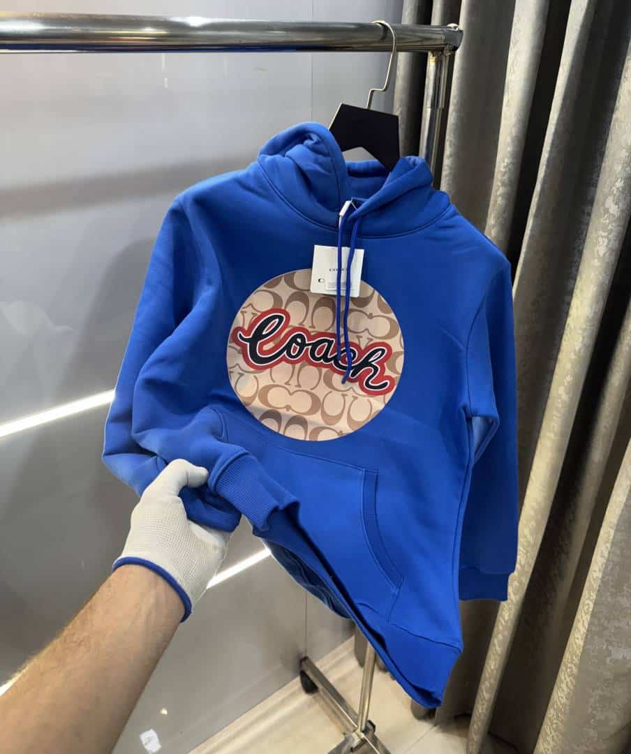 Coac h Blue MonogR..AM Printed Imported Hoodie