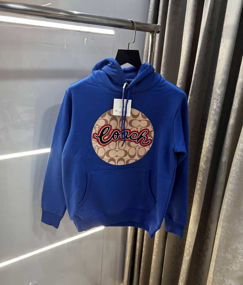 Coac h Blue MonogR..AM Printed Imported Hoodie