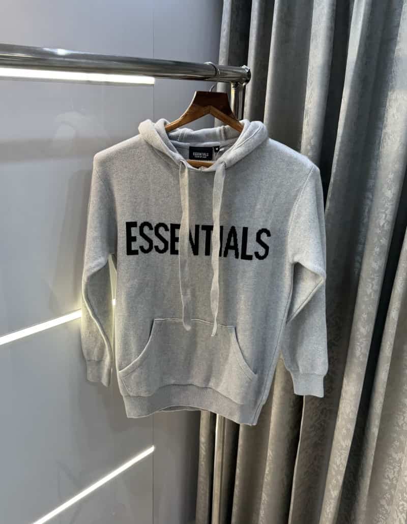 Essential Light Grey Imported Knitted Hoodie