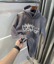 Arman i Exchange Grey Logo Print Imported Premium Hoodie