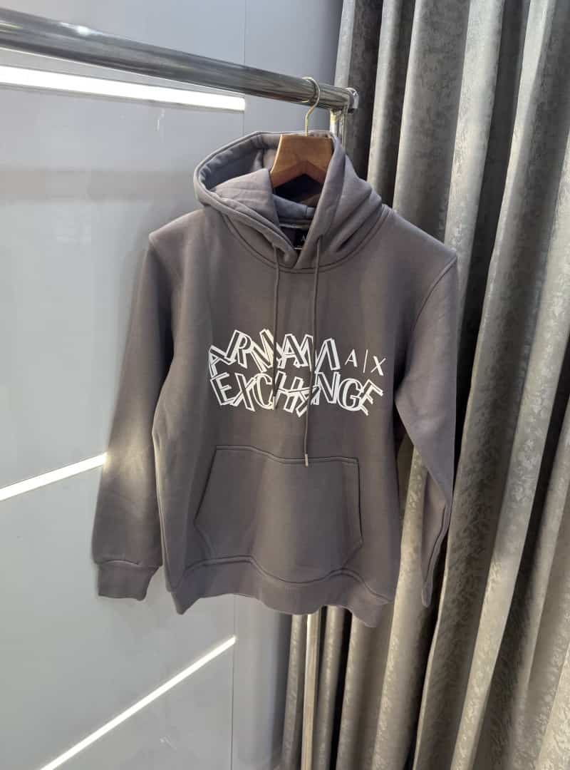 Arman i Exchange Grey Logo Print Imported Premium Hoodie