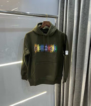 Palm Angels Olive EmBOS5.. e Logo Imported Hoodie