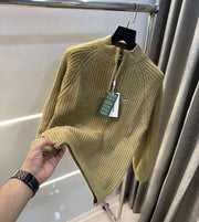 Lacost e Beige Embroidery Logo Imported Knitted Premium Pull Over