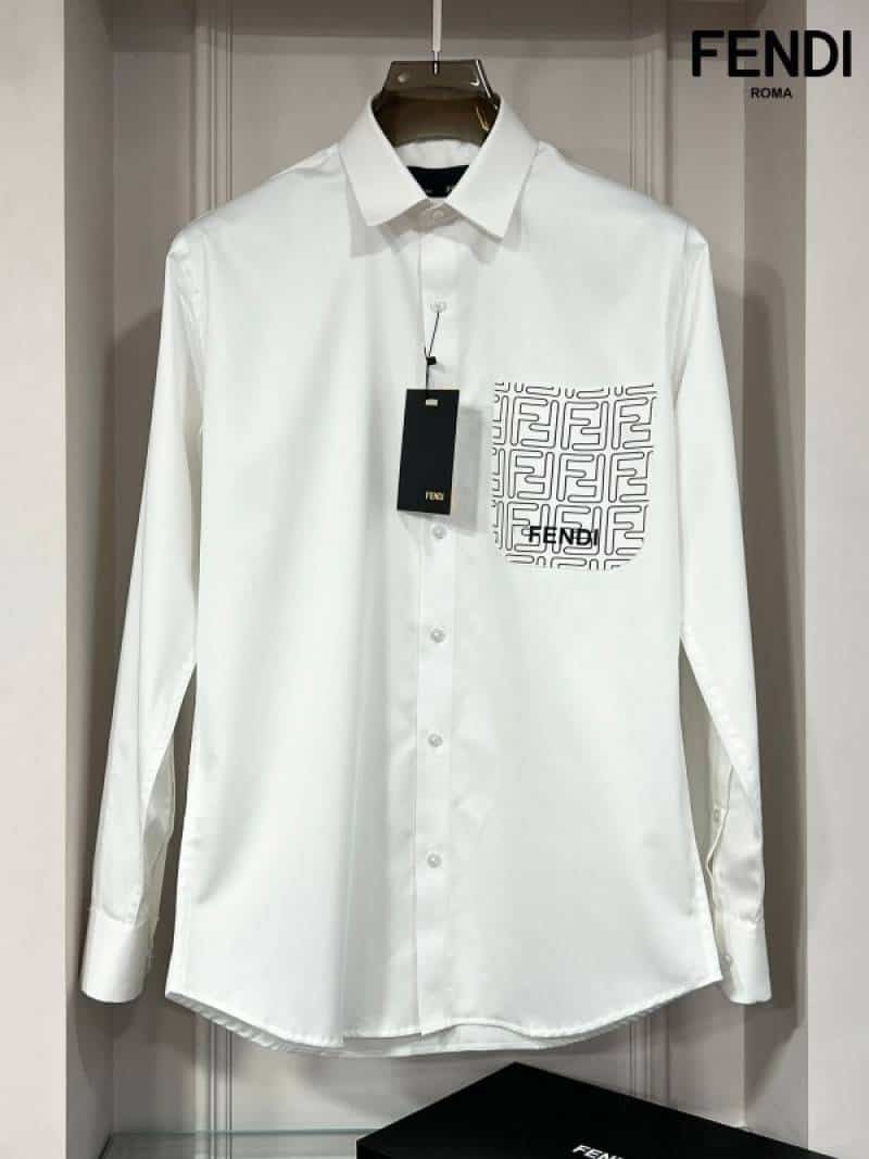 Fend i White Pocket Logo Lu...xury Shirt